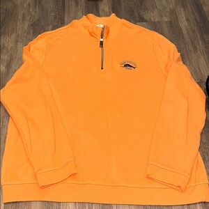 Tommy Bahama Relax 1/4‎ Zip Orange Pullover Size 3XL Embroidered